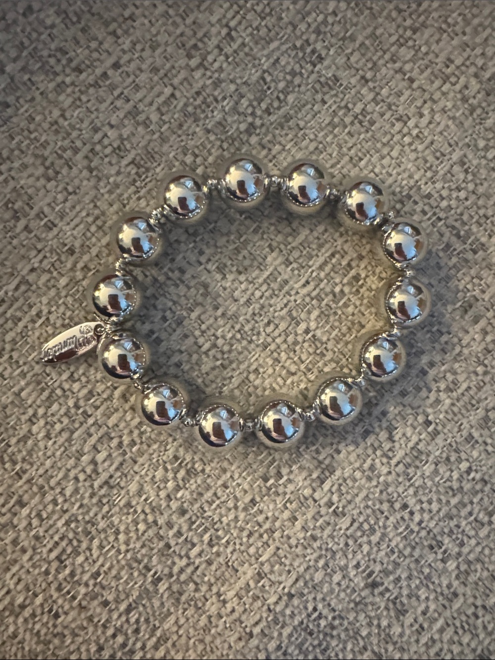 Plunder Silver Beaded Stretch Bracelet
